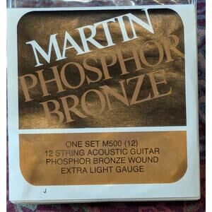 Vintage Martin Phosphor Bronze Extra Light Gauge Bronze Wound M-500 Set